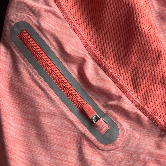 Athleta Activewear Top Womens Medium Orange Mesh Side Panel Athletic - Picture 4 of 11